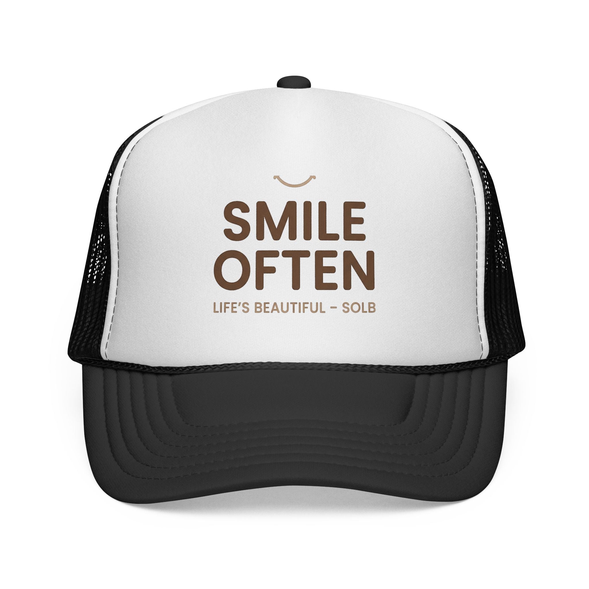 Smile Often Trucker Cap — "Smile Often, Life's Beautiful" Casual Mesh Baseball Hat